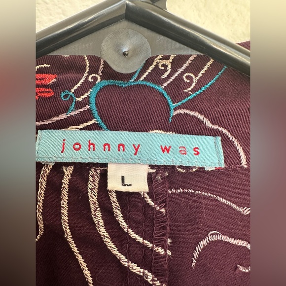 Johnny Was Womens Jacket Blazer Purple‎ Floral Dragon Embroidered size Large - Picture 8 of 12